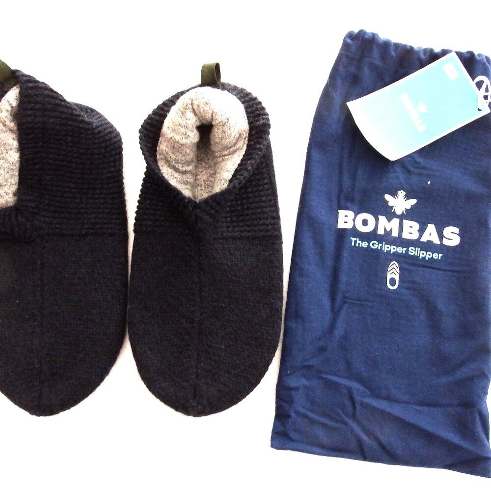 NWT Men's The Gripper Slipper, Non Slip, Wool Blend, Black, Large